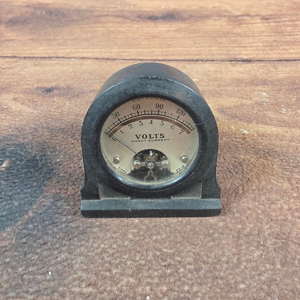 Westinghouse Voltmeter PX-2 DC Black Good Vintage Analog Industrial Meter
